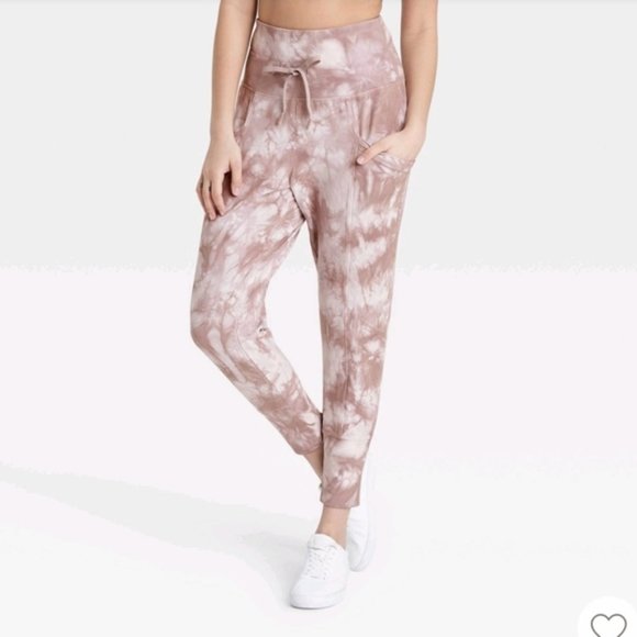 All in Motion tan ribbed tie dye side pocket joggers small - Picture 1 of 6